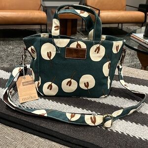 Maika Green and Cream Patterned Bag